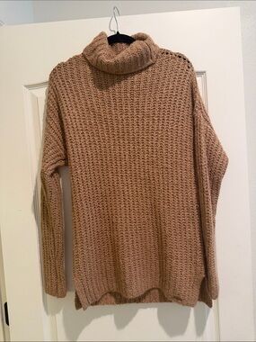 Abercrombie & Fitch brown chunky sweater turtle neck oversized size small